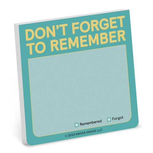 Book cover of: Knock Knock Don't Forget to Remember Sticky Note (Pastel)