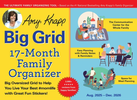 Book cover of: 2026 Amy Knapp's Big Grid Family Organizer Wall Calendar