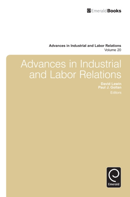 Book cover of: Advances in Industrial & Labor Relations. By: David Lewin