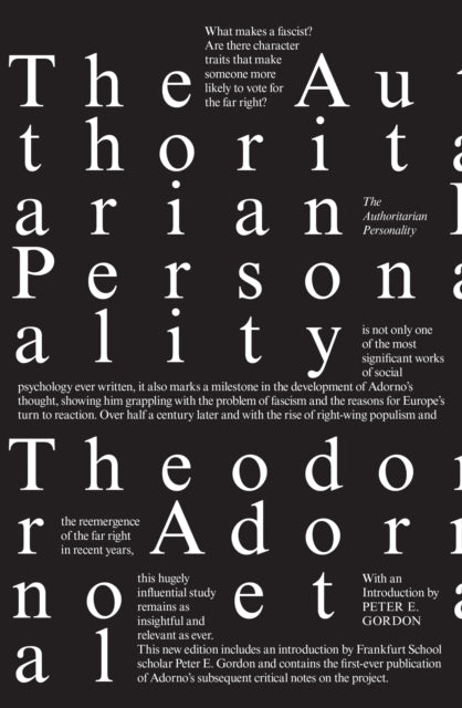 Book cover of: Authoritarian Personality. By: Theodor W. Adorno