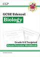 Book cover of: GCSE Biology Edexcel Grade 8-9 Targeted Exam Practice Workbook (includes answers)