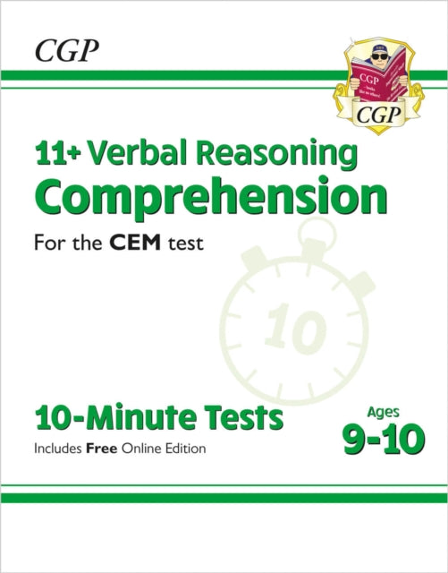 Book cover of: 11+ CEM 10-Minute Tests: Comprehension - Ages 9-10 (with Online Edition)
