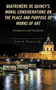 Book cover of: Quatremere de Quincy's Moral Considerations on the Place and Purpose of Works of Art. By: Ruprecht, Louis A., Jr.