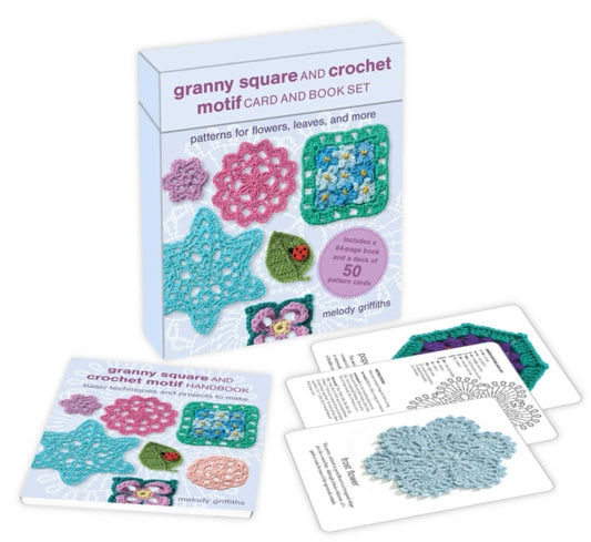 Book cover of: Granny Square and Crochet Motif Card and Book Set: 50 cards and a 64-page book