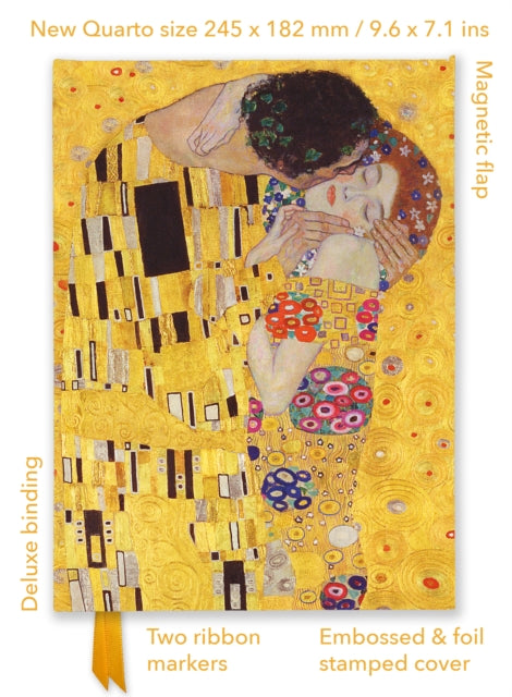 Book cover of: Gustav Klimt: The Kiss (Foiled Quarto Journal). By: Flame Tree Studio
