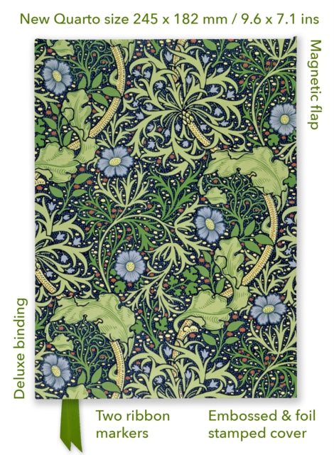Book cover of: William Morris: Seaweed (Foiled Quarto Journal). By: Flame Tree Studio