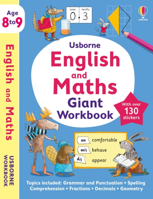 Book cover of: Usborne English and Maths Giant Workbook 8-9