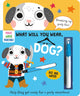 Book cover of: What Will You Wear, Dog? A magic water painting book about going to a fancy-dress party!