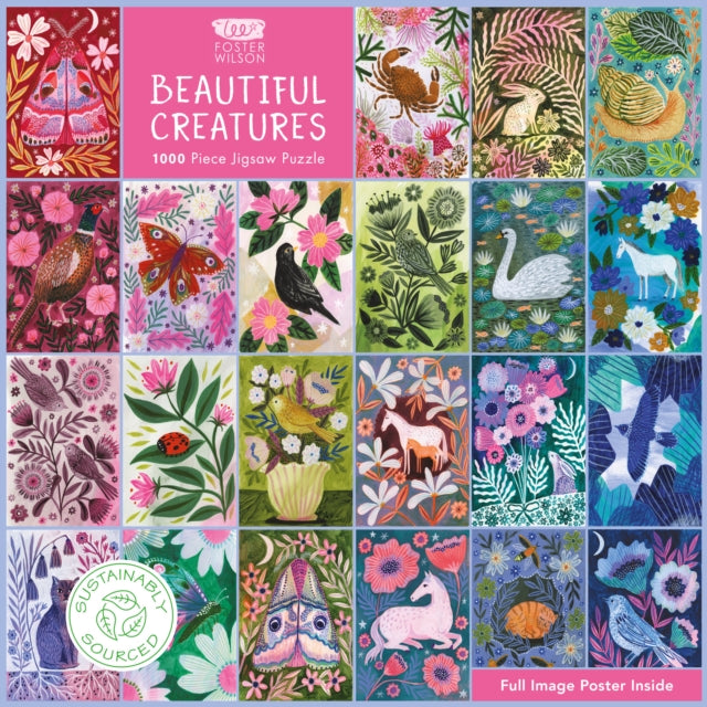 Book cover of: Adult Sustainable Jigsaw Puzzle Lee Foster-Wilson: Beautiful Creatures. By: FOSTER-WILSON, LEE