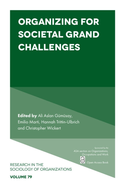 Book cover of: Organizing for Societal Grand Challenges. By: Ali Aslan Gümüsay