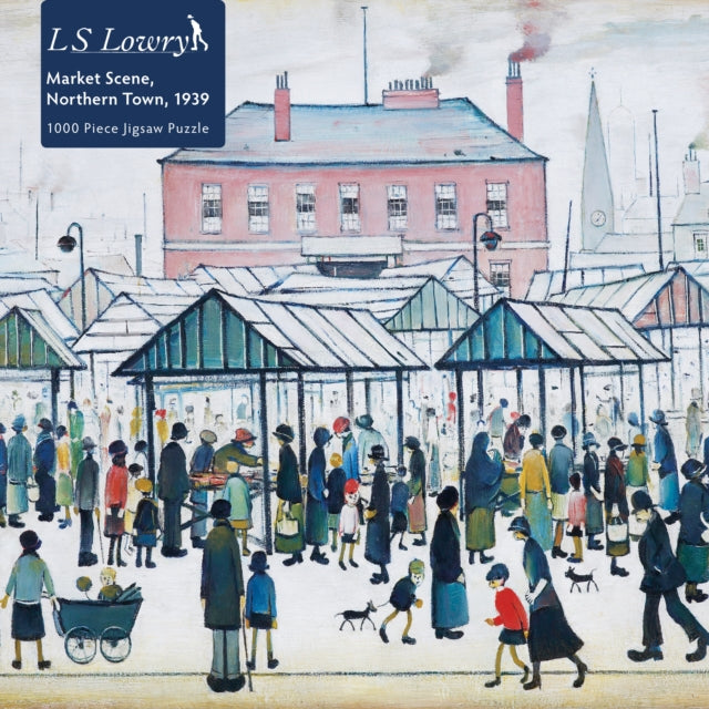 Book cover of: Adult Jigsaw Puzzle L.S. Lowry: Market Scene, Northern Town, 1939. By: Flame Tree Studio