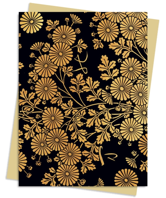 Book cover of: Uematsu Hobi: Box Decorated with Chrysanthemums Greeting Card Pack. By: Flame Tree Studio