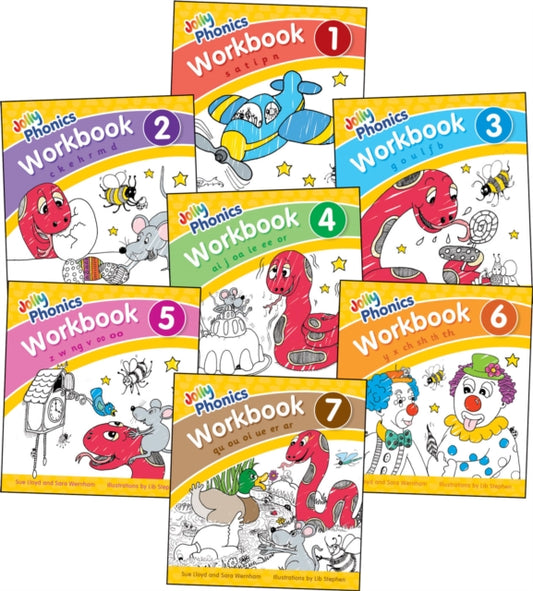 Jolly Phonics Workbooks 1-7, in Precursive Letters (British English edition) 9781844146581 Sara Wernham