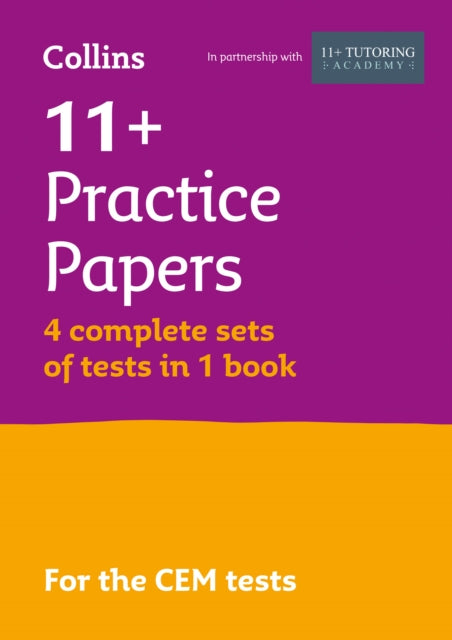 Book cover of: 11+ Verbal Reasoning, Non-Verbal Reasoning & Maths Practice Papers (Bumper Book with 4 sets of tests). By: Collins 11+