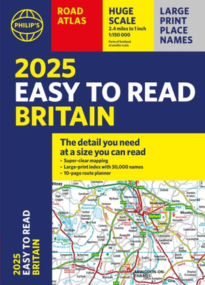 2025 Philip's Easy to Read Road Atlas of Britain, (A4 Paperback)