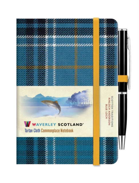Book cover of: Waverley Blue Loch Tartan cloth mini notebook with pen