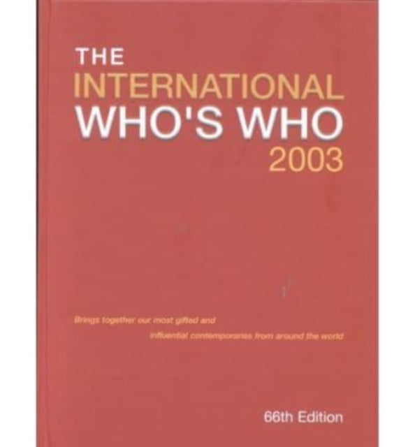 Book cover of: International Who's Who Book 2003 and Online Bundle. By: Eur