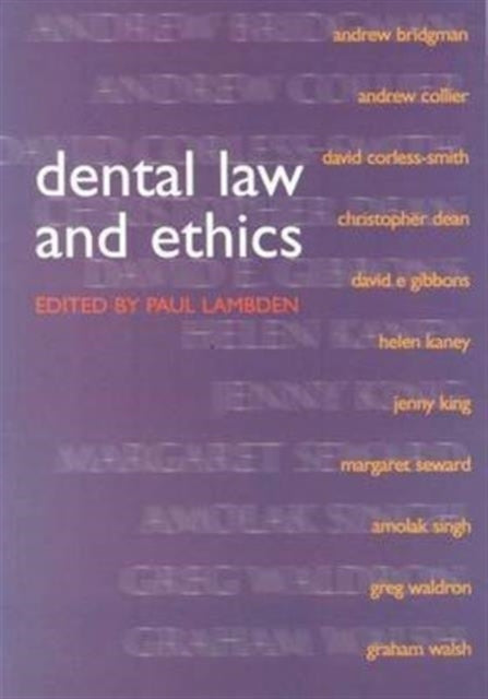Book cover of: Dental Law and Ethics. By: P. Lambden