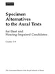 Book cover of: Specimen Alternatives to the Aural Tests for Deaf and Hearing-Impaired candidates - generic + piano