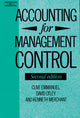 Book cover of: Accounting for Management Control