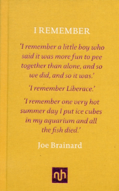 I Remember 9781907903571 Joe Brainard