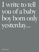Book cover of: I Write to Tell You of a Baby Boy Born Only Yesterday.... By: David Eustace