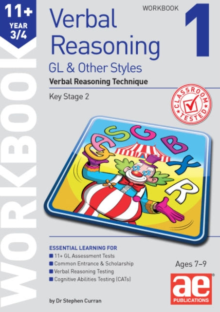 Book cover of: 11+ Verbal Reasoning Year 3/4 GL & Other Styles Workbook 1