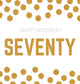 Book cover of: Happy 70th Birthday Guest Book (Hardcover)