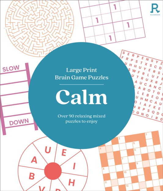 Book cover of: Large Print Brain Game Puzzles - Calm