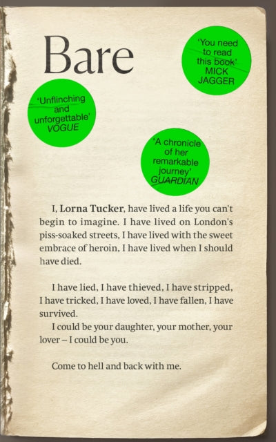 BARE, 'You have to read this book' MICK JAGGER 9781914240737 Lorna Tucker