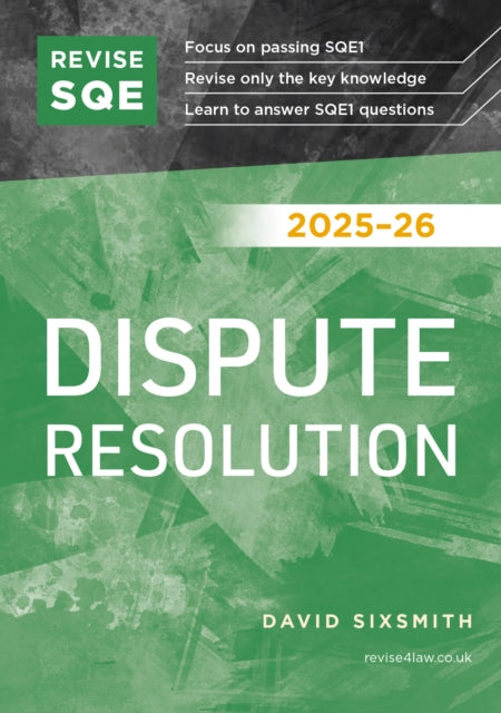 Book cover of: Revise SQE Dispute Resolution 2025/26