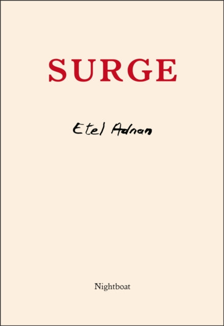 Book cover of: Surge. By: Etel Adnan