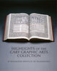 Book cover of: Highlights of the Cary Graphic Arts Collection. By: Rochester Institute of Technology