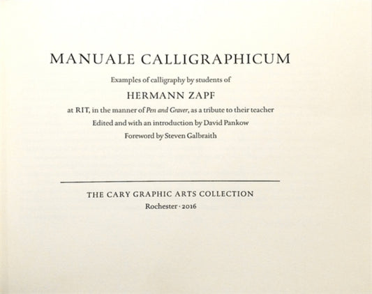 Book cover of: Manuale Calligraphicum. By: Jerry Kelly