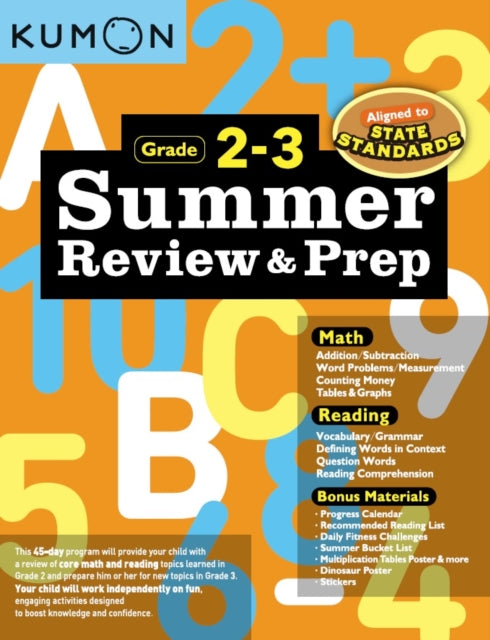 Book cover of: Kumon Summer Review and Prep 2-3. By: Kumon Publishing