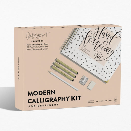 Book cover of: Modern Calligraphy Kit for Beginners. By: Chalkfulloflove