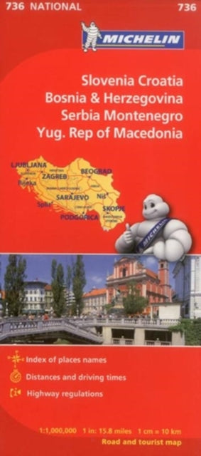 Book cover of: Slovenia, Croatia, Bosnia - Michelin National Map 736