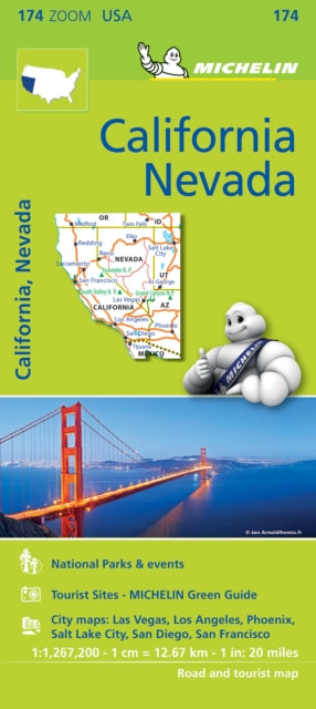 Book cover of: California Nevada - Zoom Map 174. By: Michelin