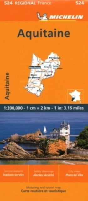 Book cover of: Aquitaine - Michelin Regional Map 524