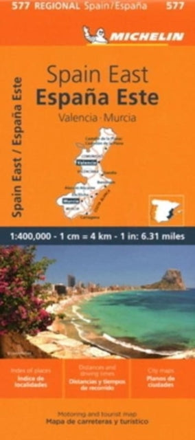 Book cover of: Spain East, Valencia, Murcia - Michelin Regional Map 577