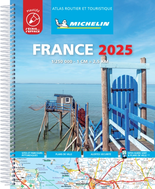 Book cover of: France 2025 - Tourist & Motoring Atlas Laminated Spiral