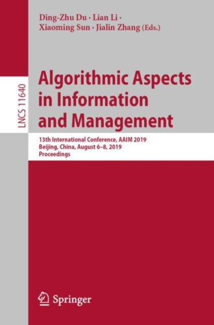Book cover of: Algorithmic Aspects in Information and Management. By: Ding-Zhu Du