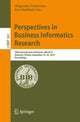 Book cover of: Perspectives in Business Informatics Research. By: Małgorzata Pańkowska