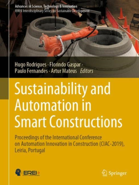 Book cover of: Sustainability and Automation in Smart Constructions. By: Hugo Rodrigues