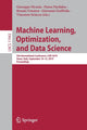 Book cover of: Machine Learning, Optimization, and Data Science. By: Giuseppe Nicosia