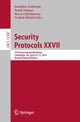 Book cover of: Security Protocols XXVII. By: Jonathan Anderson