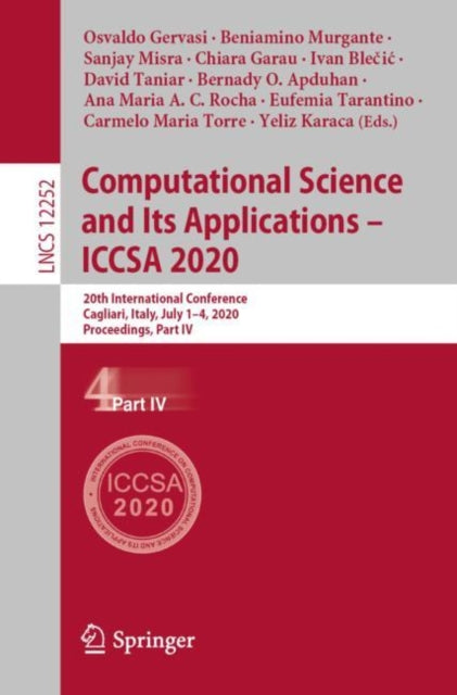 Book cover of: Computational Science and Its Applications – ICCSA 2020. By: Osvaldo Gervasi