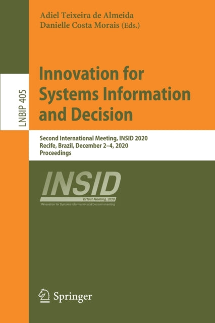Book cover of: Innovation for Systems Information and Decision. By: Adiel Teixeira de Almeida