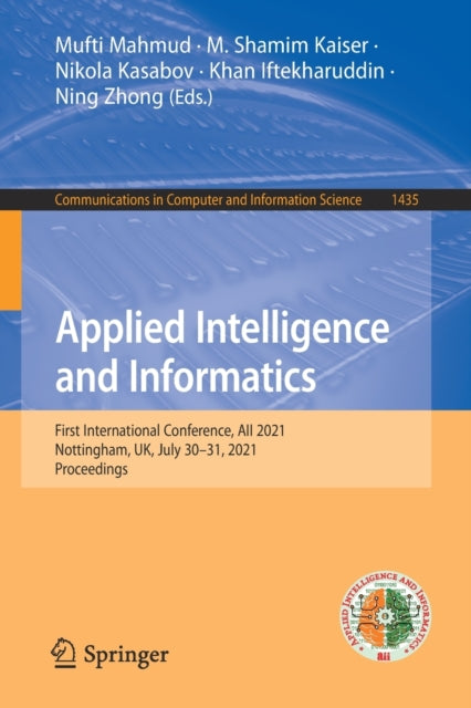 Book cover of: Applied Intelligence and Informatics. By: Mufti Mahmud