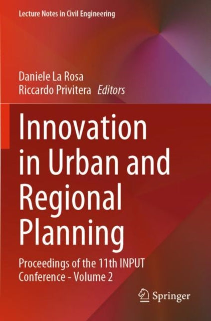 Book cover of: Innovation in Urban and Regional Planning. By: Daniele La Rosa